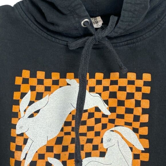HARRY STYLES LOVE ON TOUR HOODIE ORANGE BUNNIES WOMENS M BLACK 503 - Picture 3 of 7
